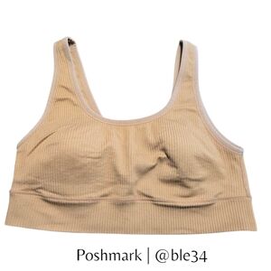 Torrid Curve Scoop Ribbed Tan Sports Bra